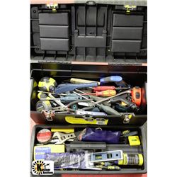 STANLEY TOOL BOX WITH MASTERCRAFT TOOLS ETC