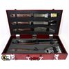 Image 1 : DELUXE BBQ SET IN WOOD CASE