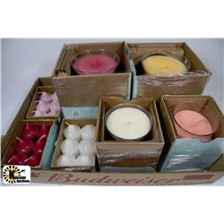 FLAT OF NEW PARTYLITE BEST BURN SCENTED 16.9 OZ