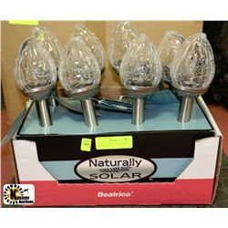 LOT OF 8 SOLAR CLEAR CRACKLE CHROME LIGHTS