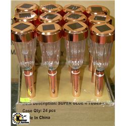 LOT OF 12 COPPER SOLAR GARDEN LIGHTS