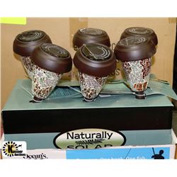 LOT OF 6 SOLAR MULTI-COLOR CRACKLE LIGHTS