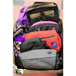 BOX WITH 7 BACKPACKS AND LAPTOP BAGS