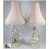 Image 1 : PAIR OF ESTATE CERAMIC FIGURINE LAMPS