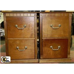 2 WOODEN  NIGHT TABLES 18"X16"27"H