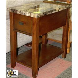 FAUX MARBLE END TABLE