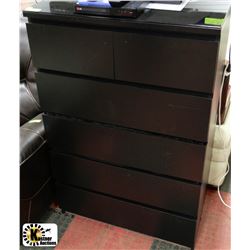 6-DRAWER DRESSER BLACK 31"X19"X48"H