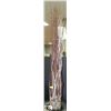 Image 1 : CLEAR GLASS FLOOR VASE W/TALL DECORATIVE STICKS