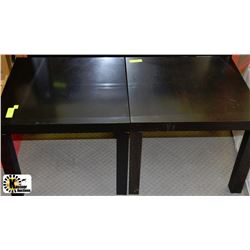 SET OF 2 ESTATE BROWN SIDE TABLES (SOME