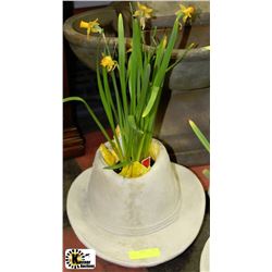 CONCRETE OLD HAT PLANTER 13"X18"
