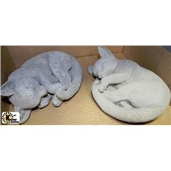 LOT OF 2 SLEEPING CATS 9" LONG