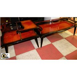 VINTAGE WOOD COFFEE AND END TABLE SET