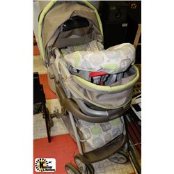 2 PIECE GRACO STROLLER & BABY SEATER
