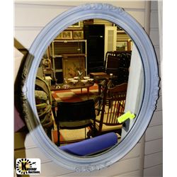 VINTAGE BLUE OVAL MIRROR