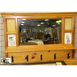 COAT RACK WITH MIRROR & PICTURE FRAMES