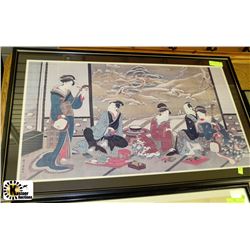 FRAMED JAPANESE ARTWORK 37"X22.5"