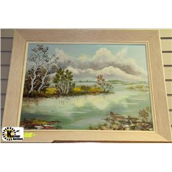 ESTATE OIL ON CANVAS SCENIC PICTURE FRAMED