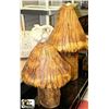 Image 1 : PAIR OF HAND MADE CHAINSAW MUSHROOM CARVINGS