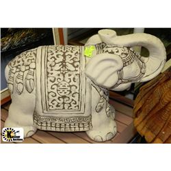 ELEPHANT DETAILS WHITE FIGURINE - HAND PAINTED X2