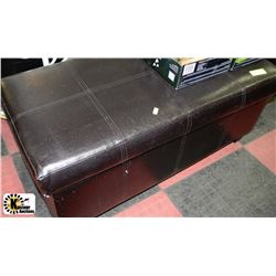 ESTATE BROWN LEATHER PADDED STORAGE BOX