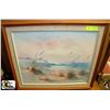 Image 1 : OCEAN SCENE WOOD FRAMED OIL ON CANVAS
