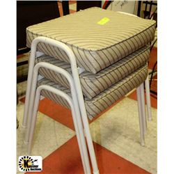 3 CREAM COLORED STOOLS