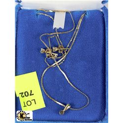 ESTATE 14K DIAMOND PENDANT AND EARRING SET W/CHAIN
