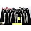 Image 1 : 8 PAIRS OF SALON GRADE SCISSORS AND SHEARS DISPLAY