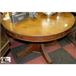 ANTIQUE ROUND OAK TABLE