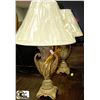 Image 1 : PAIR OF BRONZE COLOR TABLE LAMPS WITH SHADES