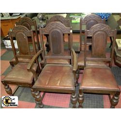 SIX ANTIQUE DINING CHAIRS- MATCHES LOT 768