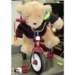RADIO FLYER TRICYCLE SOLD WITH PLUSH BEAR