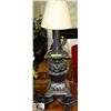 Image 1 : CERAMIC MINI STOVE LAMP 27"H  AND 2 COAL SCUTTLES