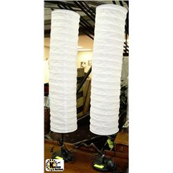 TWO WHITE/BLACK FLOOR LAMPS W/FOOT