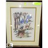 Image 1 : CIRCA 50'S PETIT POINT FRAMED PICTURE OF A  DEER