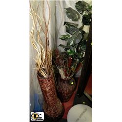 3 WICKER PLANTER ARTIFICIAL PLANTS & FOILAGE