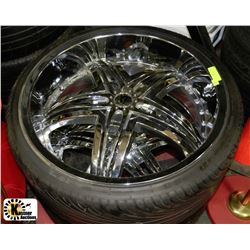 LOT OF 2-24" CHROME RIMS AND TIRES 275/30ZR24