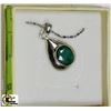 Image 1 : NATURAL GREEN EMERALD .925 SILVER PENDANT