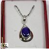 Image 1 : NATURAL BLUE SAPPHIRE .925 SILVER PENDANT