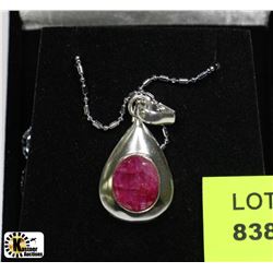RED RUBY AND.925 SILVER PENDANT