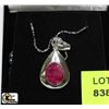 Image 1 : RED RUBY AND.925 SILVER PENDANT