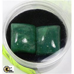 NATURAL EMERALD GEMSTONE - 2 PIECES 35CT