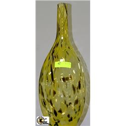 YELLOW ART GLASS VASE