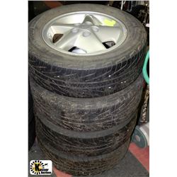 LOT OF 4-15" ALL SEASON TIRES COMES W/ ALLOY RIMS
