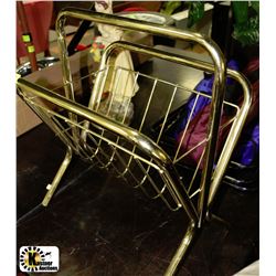 LARGE BRASS MAGAZINE RACK