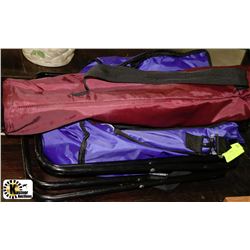 2-COOLER CAMPING FOLDING STOOLS & 1 CHAIR