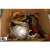 Image 1 : ESTATE BOX WITH ANTLERS, HARD HAT ETC