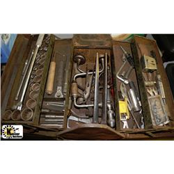 VINTAGE TOOL BOX WITH CONTENTS