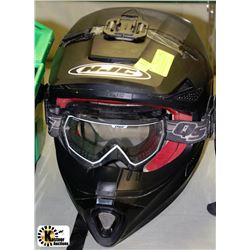 HJC MOTORCROSS HELMET SIZE LARGE WITH GOGGLES