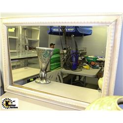 LIGHT BROWN WOOD FRAMED MIRROR -